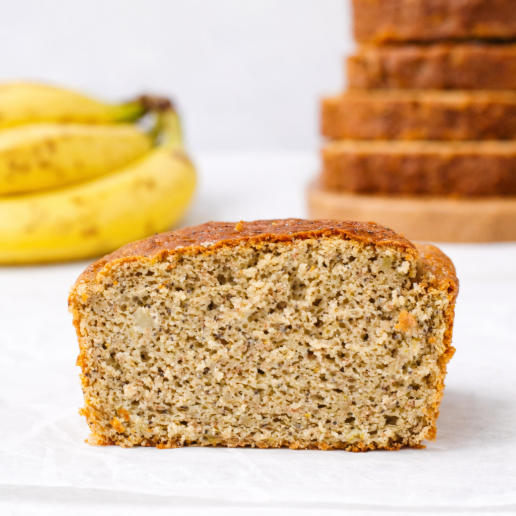 Trozo de banana bread apto para bebes