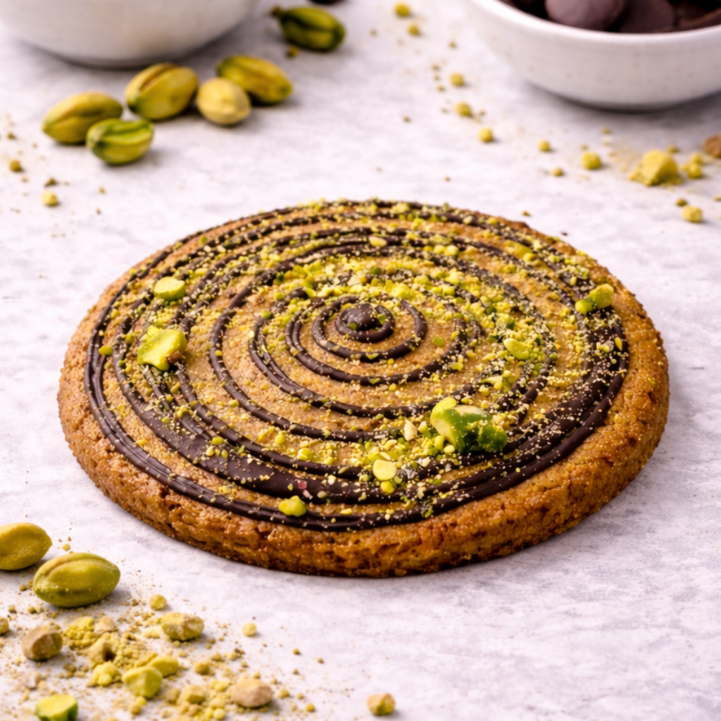 Galleta saludable de chocolate negro y pistacho