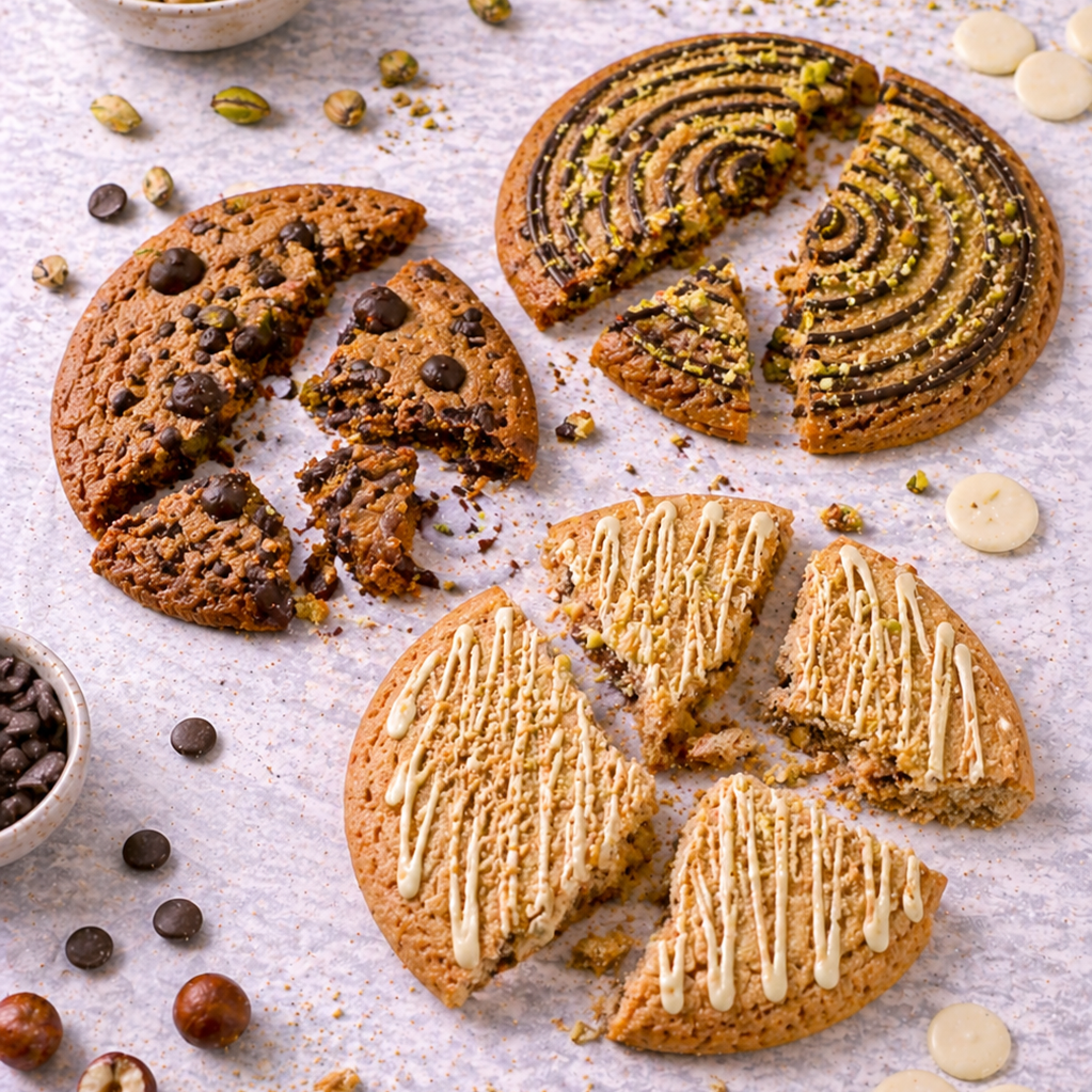 Galletas saludables de pistacho, chocolate blanco, avellanas, galletas sin azúcar, galletas sin gluten