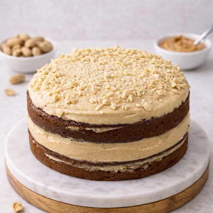 Tarta sin azúcar y sin gluten, sabor peanut butter