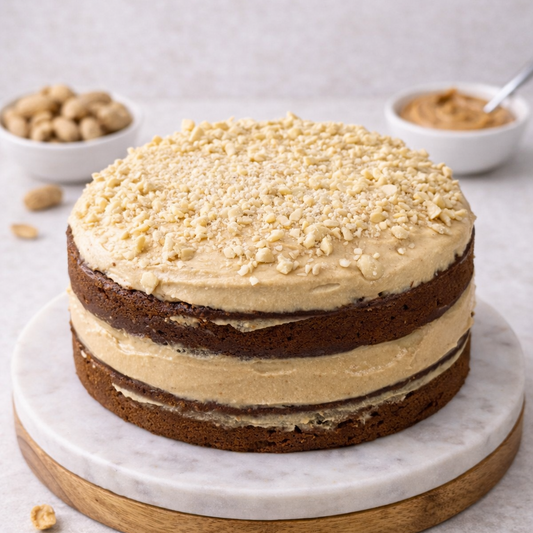 Tarta sin azúcar y sin gluten, sabor peanut butter